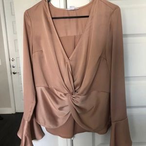 Dusty rose knotted blouse